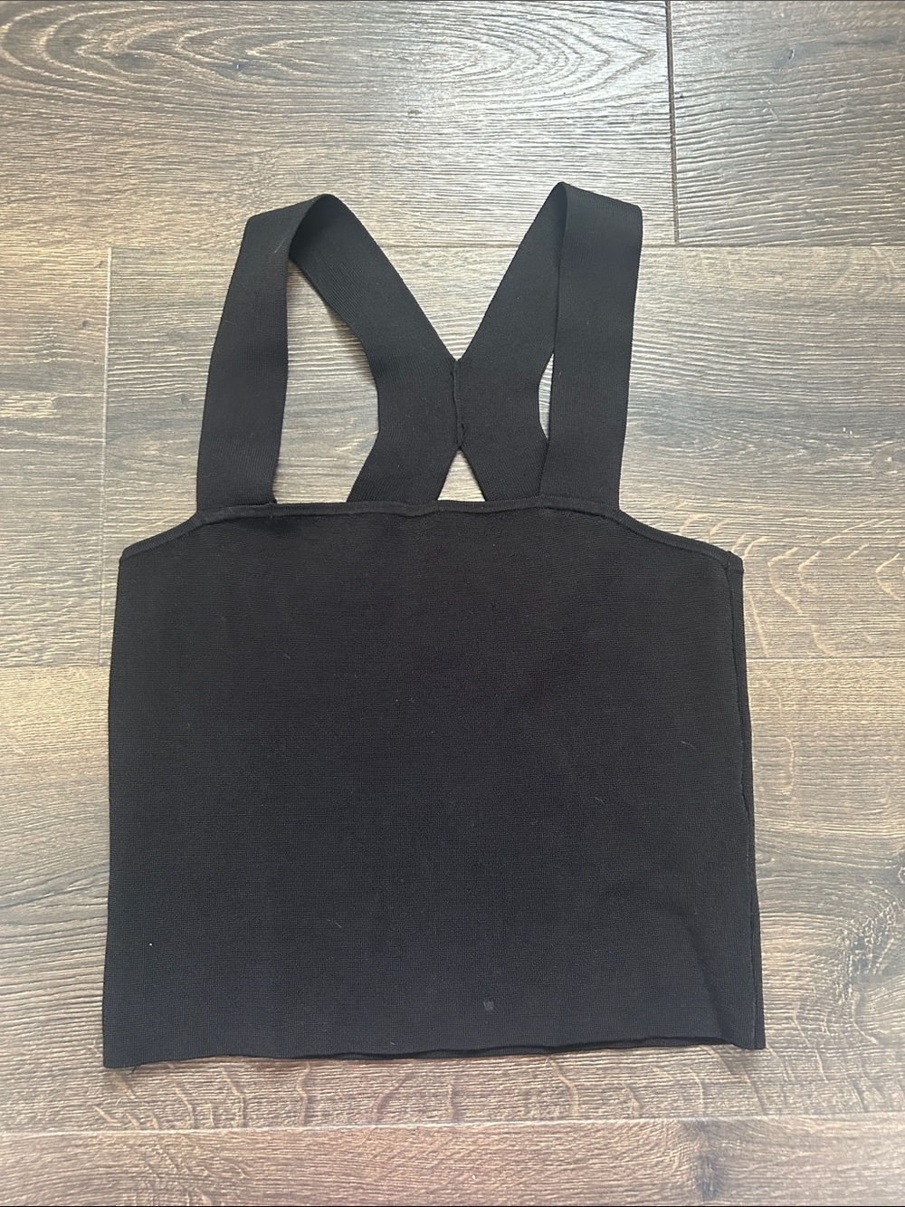 Express Black Cross-Back Crop Tank - women’s large